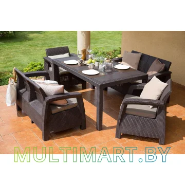 Набор садовой мебели Curver Corfu fiesta set 223230 (коричневый/серо-бежевый)  картинка 3